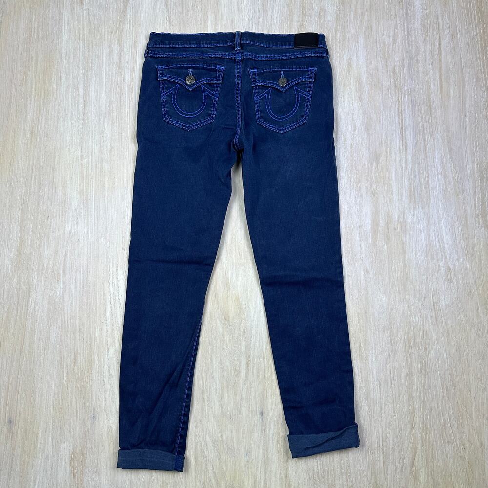 True Religion Casey Low Rise Super Skinny Dark Wash Flap Pocket Denim Jeans 29 - Picture 12 of 15